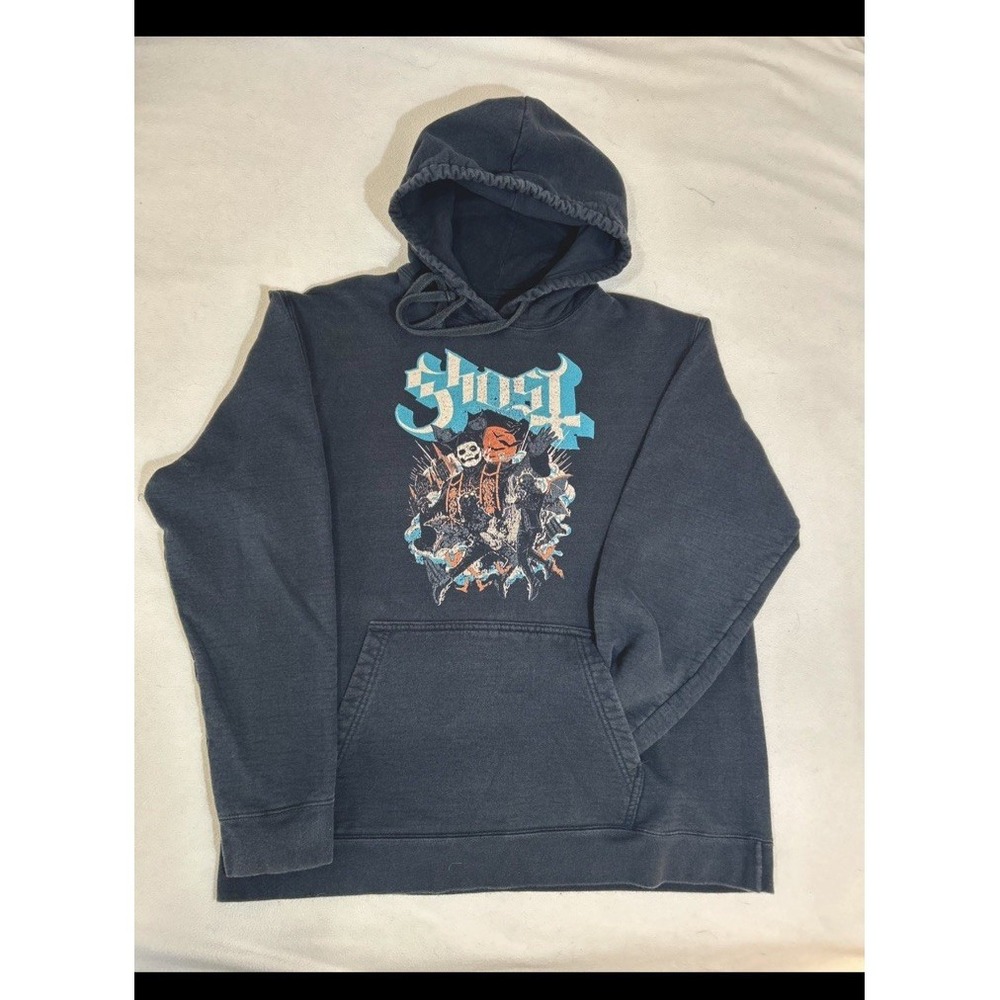 GHOST/Impera Maestro Graphic Print/Hoodie/Size L/Black/Laundered, ready to wear